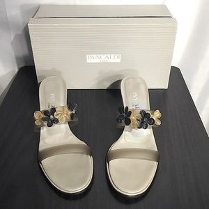 Pancaldi Like New Smog Frosted Floral Heels 7AA
